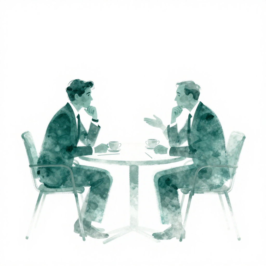 Diplomatic Conversation — original on white